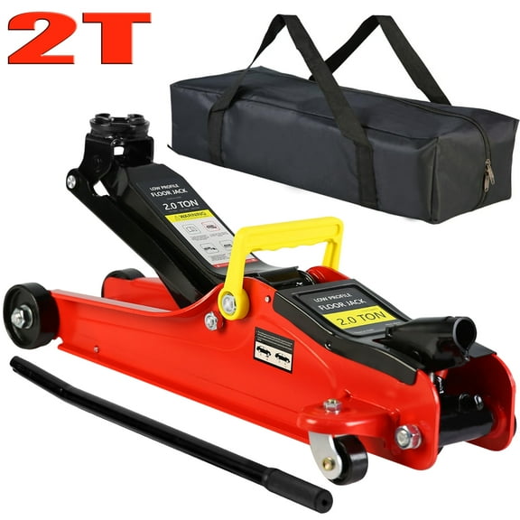 POVANLI Floor Jack, 2 Ton Low Profile Floor Jack, Heav yDuty Steel Racing Floor Jack with Single Piston QuickLift Pump, Floor Jack Lifting Range 3.3"-15.2"