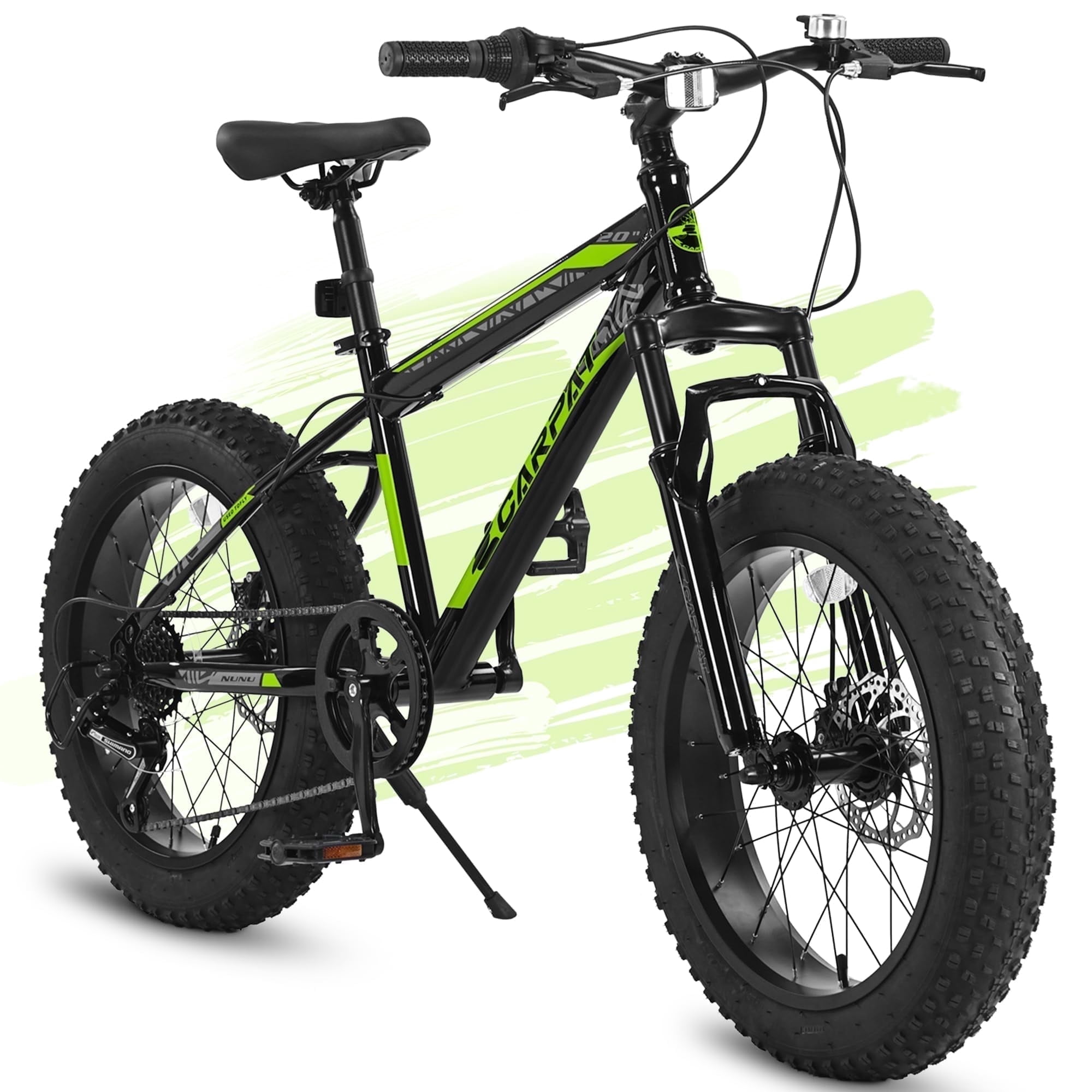POVANLI  20" Fat Tire Bicycle for Adult Ages 14+ Bike, Steel Frame, 7 Speed