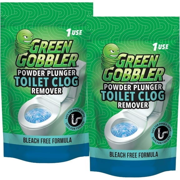 POWDER PLUNGER Toilet Bowl Clog Remover - 2 Pack Net WT 16.5 oz