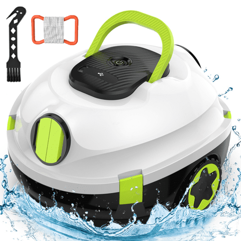POWEART Cordless Robotic Pool Cleaner, 120-Min Auto Vacuum, Smart Edge Shutoff, Deep Clean, Large Filter Basket for Flat Above-Ground Swimming Pools