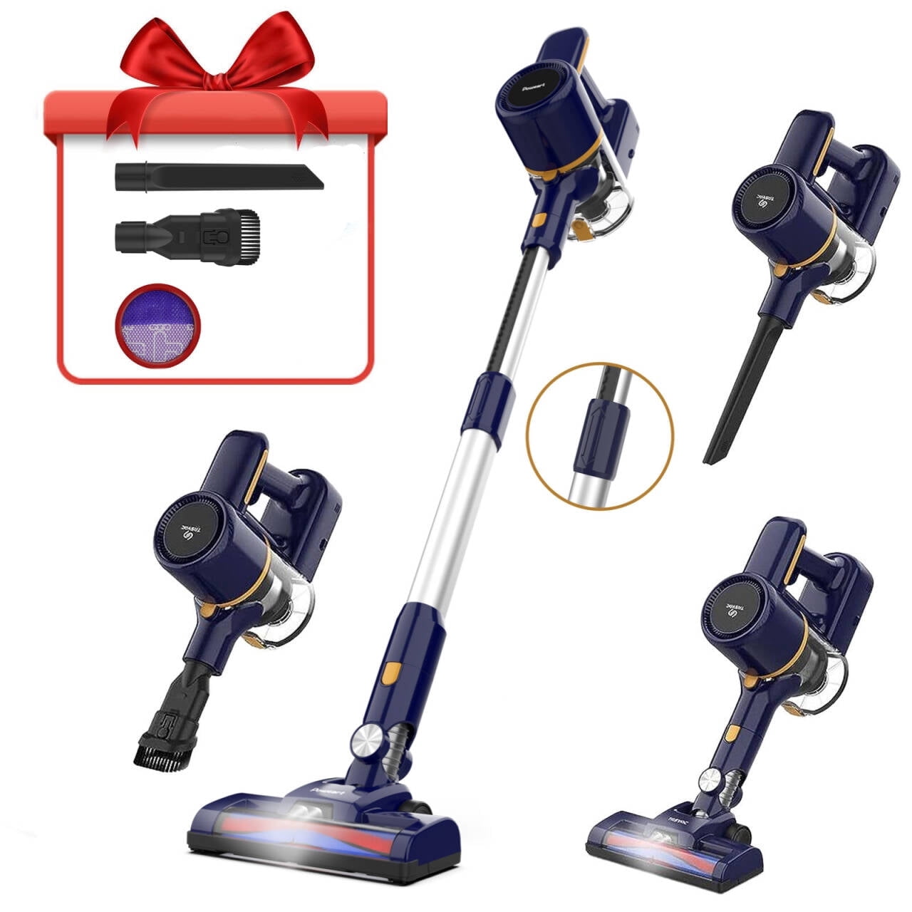 POWEART Lightweight Cordless Vacuum Cleaner 30kPa 55min Runtime, Cordless handheld Vacuum Cleaner for Carpet Floor,Hard Floor and Pet Hair
