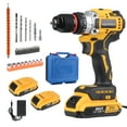 thumbnail image 1 of Euur 21V MAX Brushless Cordless Drill Set, Power Drill Kit with Battery and Charger, 3/8-Inch Keyless Chuck, Variable Speed, 18 Position and 26pcs Drill Bits (Yellow), 1 of 7