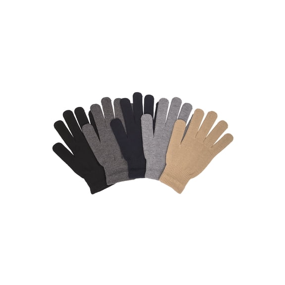 POWER CLUB 6 Pairs Men's Polyester Knit Assorted Magic Gloves