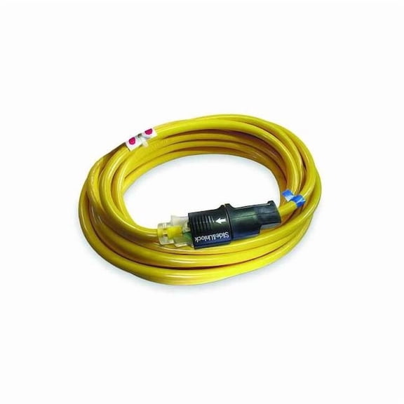 SJTOW Locking Extension Cord, 12 AWG 1 Outlet, 5-15R, Yellow, 5-15P, 45ft 4FZY8