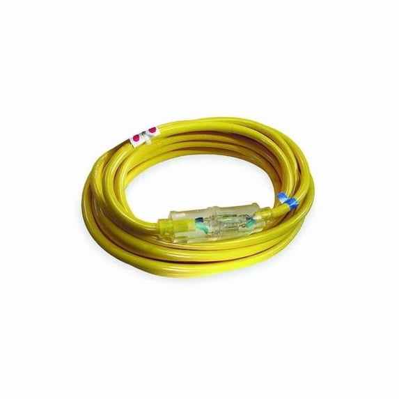 SJTOW Extension Cord, 14 AWG 1 Outlet, 5-15R, Yellow, PVC, 5-15P, 100ft