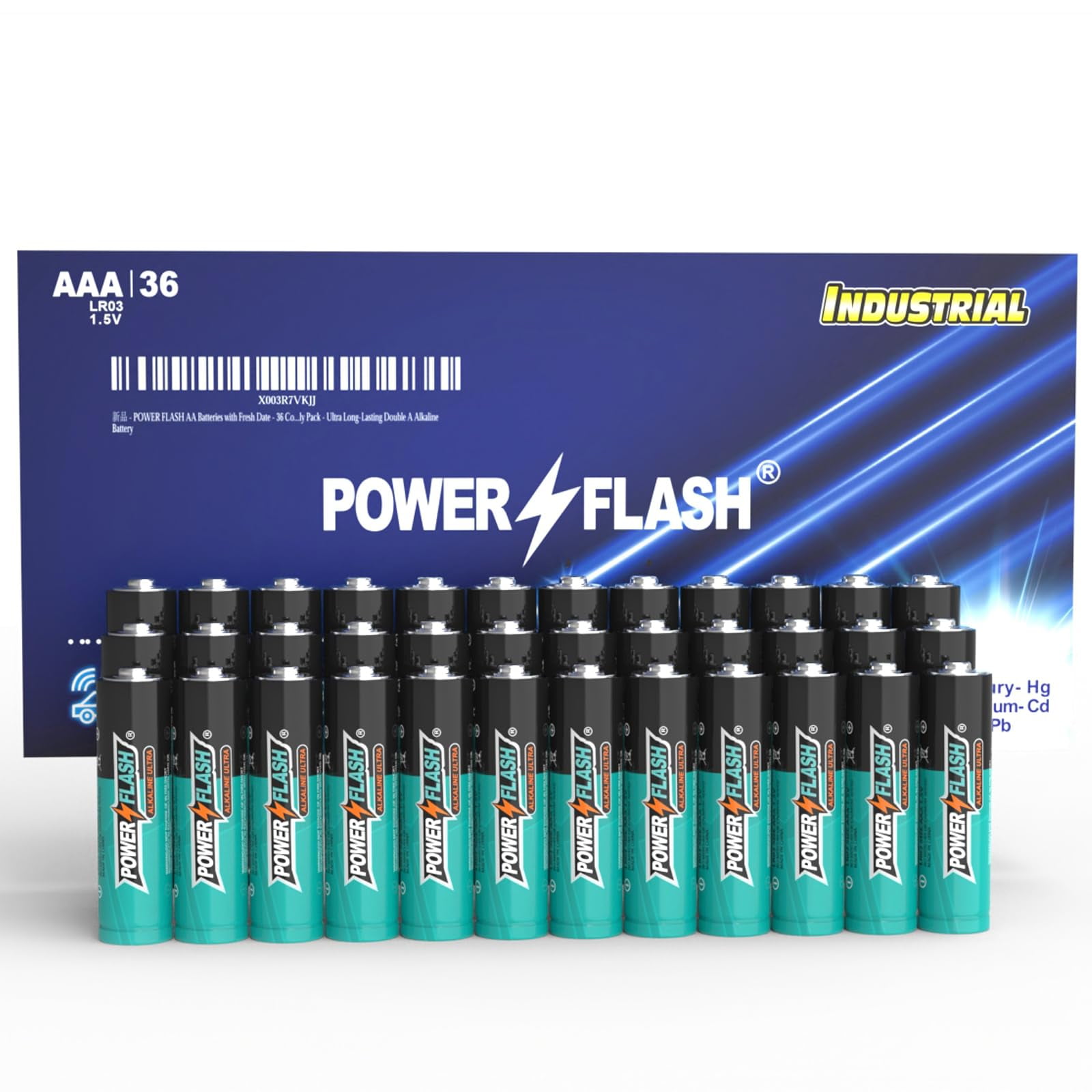 POWER FLASH 36 AAA Batteries, Battery Provide Long Lasting Power, 10