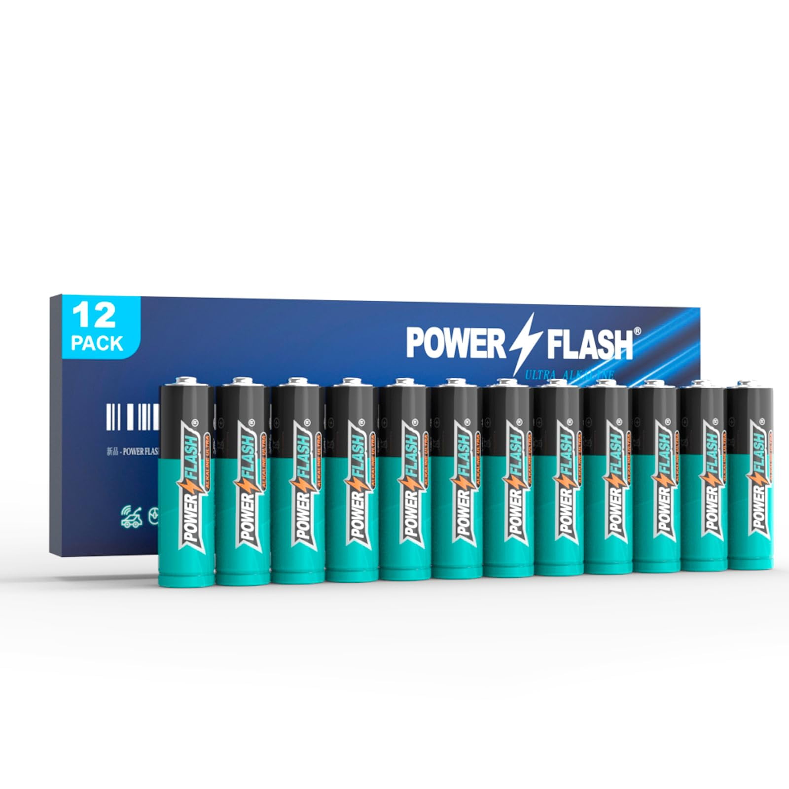 POWER FLASH AAA Batteries 12 Pack with Fresh DateTriple A LongLasting