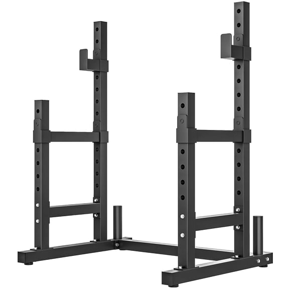 POWER GUIDANCE Adjustable Squat Rack, Heavy Duty Steel Barbell Stand for Home Gym, Weight Plate Storage