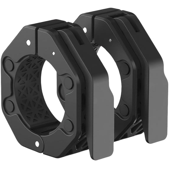 POWER GUIDANCE Black Polyamide 2 Inch Olympic Barbell Collars with Weight Plate Locks - Pair