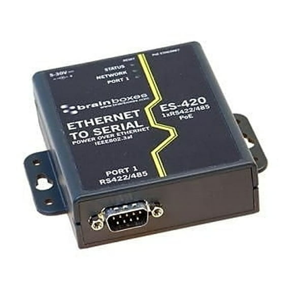 Brainboxes Es-420 Poe Ethernet To Serial Device Server - 1 X Serial Port - Fast Ethernet - Rail-mountable (es-420)