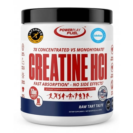 Power Play Fuel Creatine HCl Powder - Raw Tart Taste, 90 Servings, 67.5 G