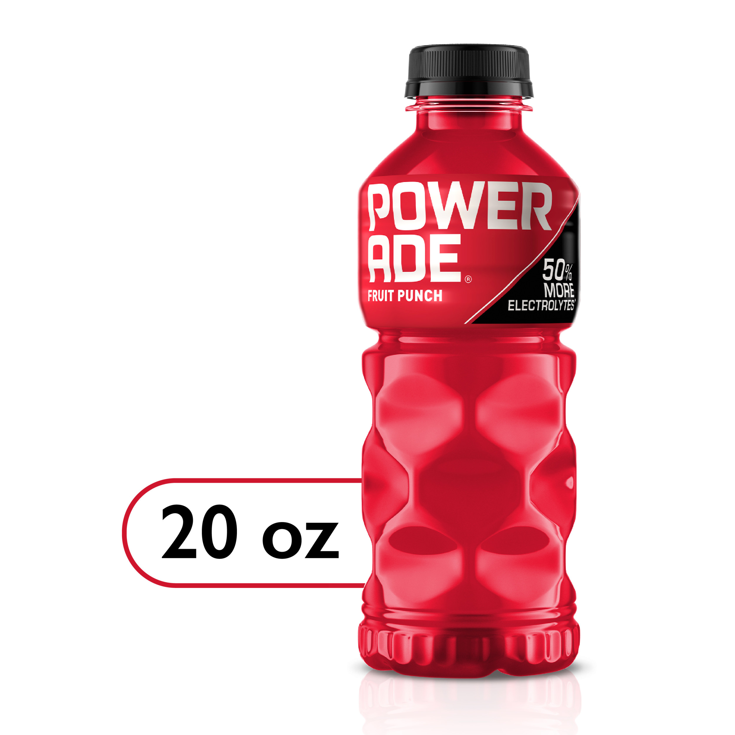 POWERADE Electrolyte Enhanced Fruit Punch Sport Drink, 20 fl oz, Bottle 
