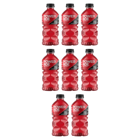 POWERADE Electrolyte Enhanced Fruit Punch Sport Drink, 28 fl oz, (Pack of 8)