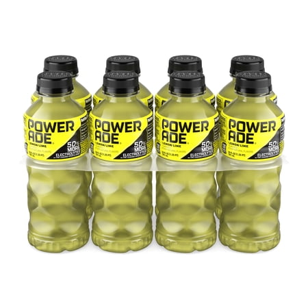 POWERADE Lemon Lime Electrolyte Sports Drink Bottles, 20 fl oz, 8 Pack