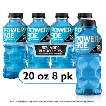 POWERADE Mountain Berry Blast Electrolyte Sports Drink, 20 fl oz, 8 Pack Bottles