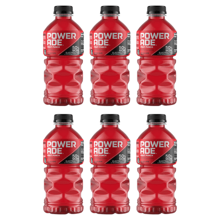 POWERADE Electrolyte Enhanced Mountain Berry Blast Sport Drink, 28 fl oz, (Pack of 6)