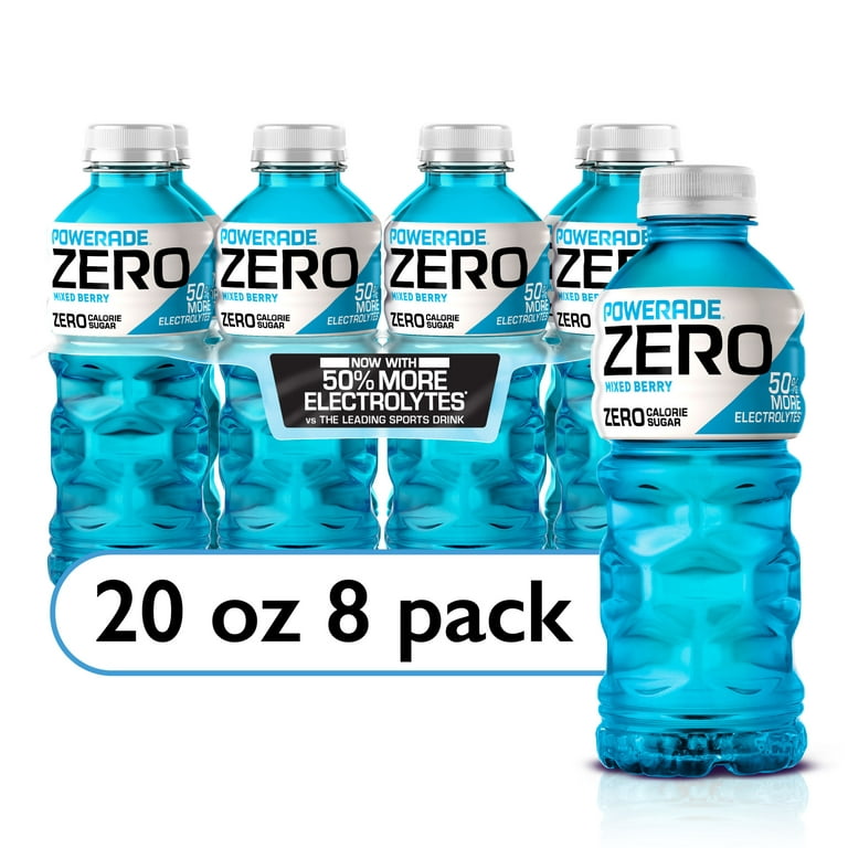 Powerade Sports Drink, Zero Sugar, Mixed Berry - 8 pack, 20 fl oz