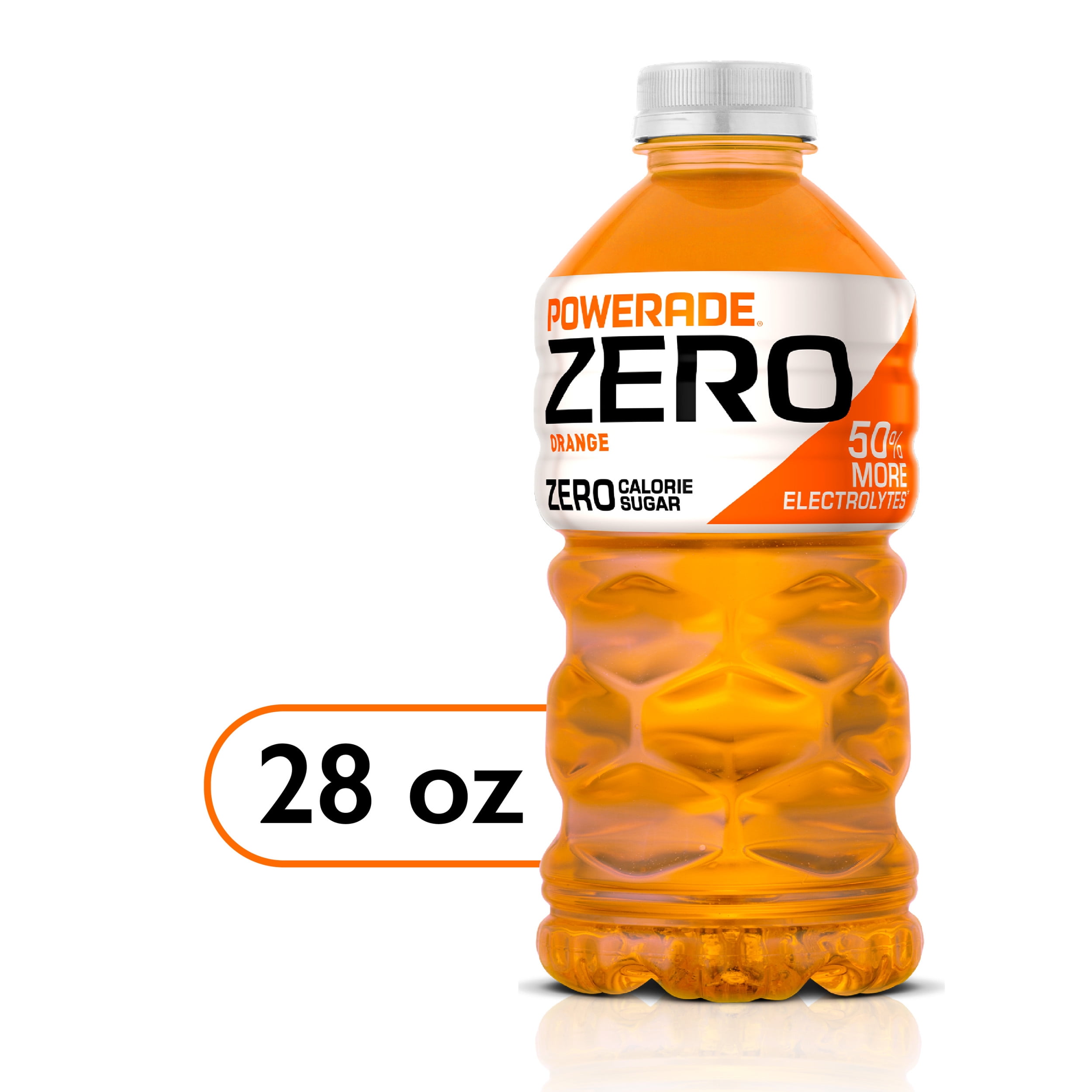 POWERADE Electrolyte Enhanced Zero Sugar Orange Sport Drink, 28 fl oz, Bottle