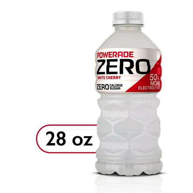 POWERADE Electrolyte Enhanced Zero Sugar White Cherry Sport Drink, 28