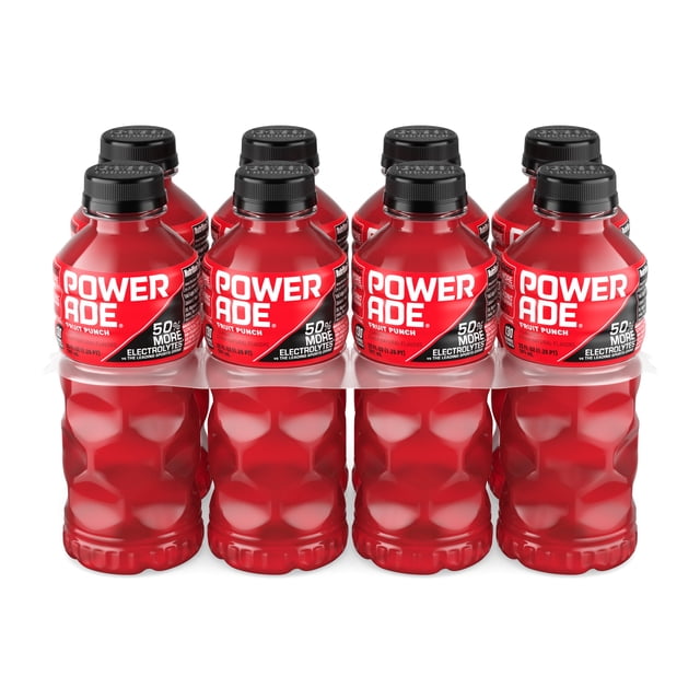 POWERADE Fruit Punch Electrolyte Sports Drink Bottles, 20 fl oz, 8 Pack