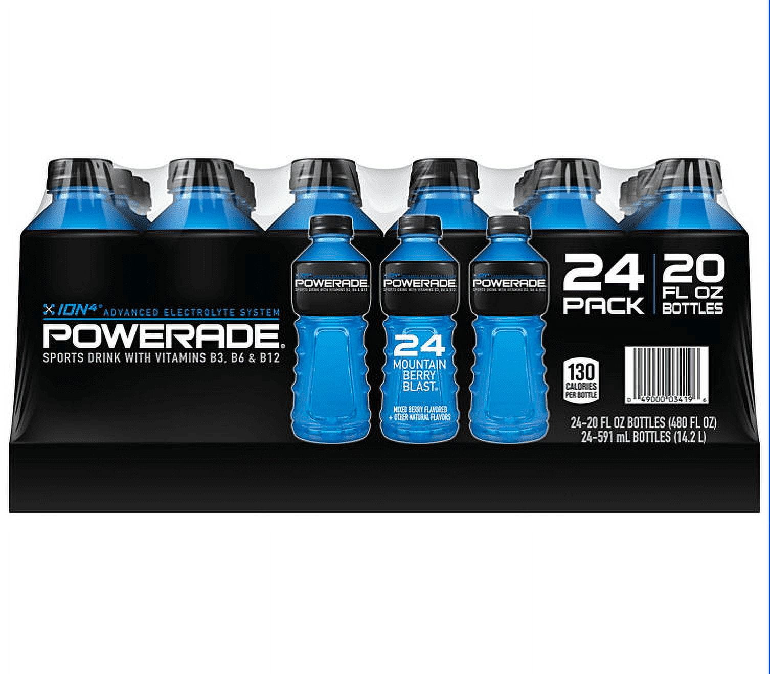 POWERADE Sports Drink, Mountain Berry Blast, 20 fl oz Bottles, 24 Pack ...