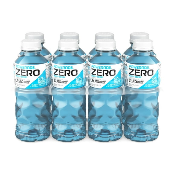 POWERADE Zero Sugar Mixed Berry Electrolyte Sports Drink, 20 fl oz, 8 Pack Bottles