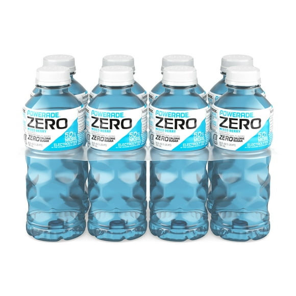 POWERADE Zero Sugar Mixed Berry Electrolyte Sports Drink, 20 fl oz, 8 pack Bottles
