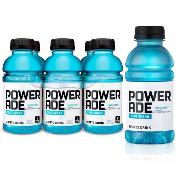 POWERADE ZERO SUGAR Mixed Berry, 12 -FL OZ ( Pack Of 12.)