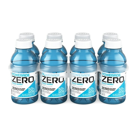 POWERADE Zero Sugar Mixed Berry Electrolyte Sports Drink, 12 fl oz, 8 pack Bottles