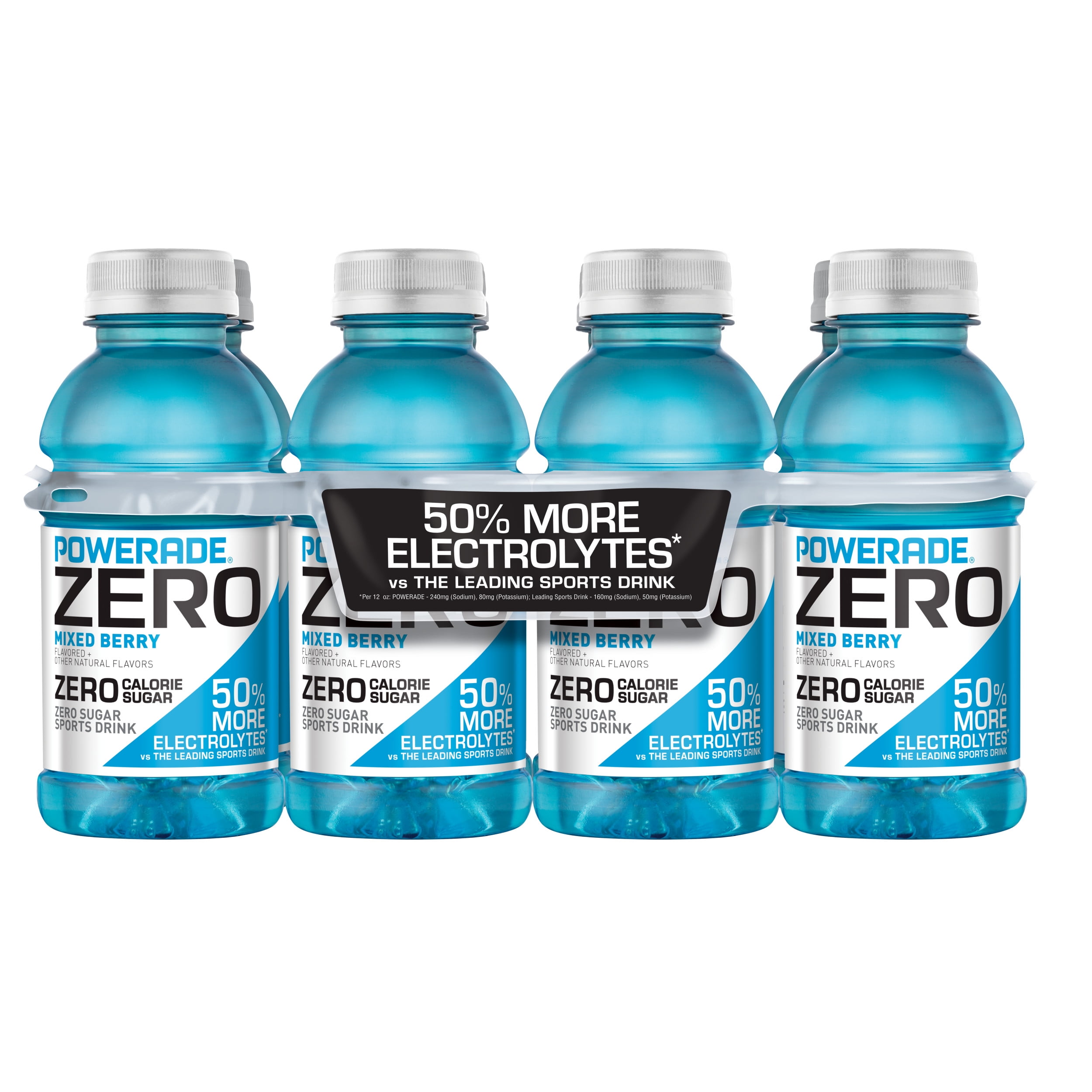 POWERADE Zero Mixed Berry Bottled Electrolyte Sports Drink, 12 fl oz, 8 Count