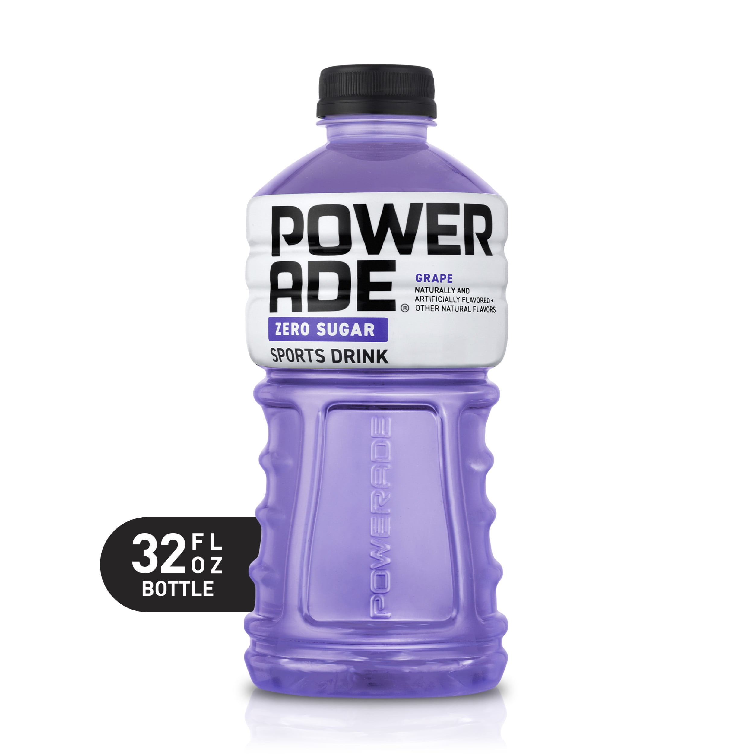 POWERADE Zero Sugar Grape, ION4 Electrolyte Enhanced Fruit Flavored Zero Sugar Zero Calorie Sports Drink w/ Vitamins B3, B6, and B12, Replenish Sodium, Calcium, Potassium, Magnesium, 32 fl oz