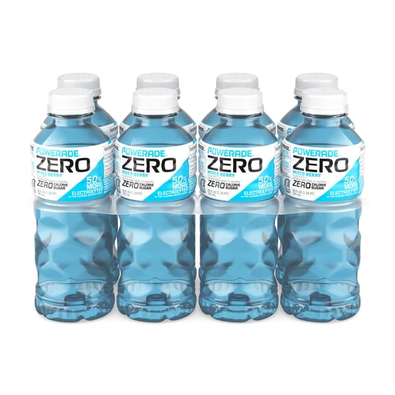 POWERADE Zero Sugar Mixed Berry Electrolyte Sports Drink Bottles, 20 fl oz, 8 Pack