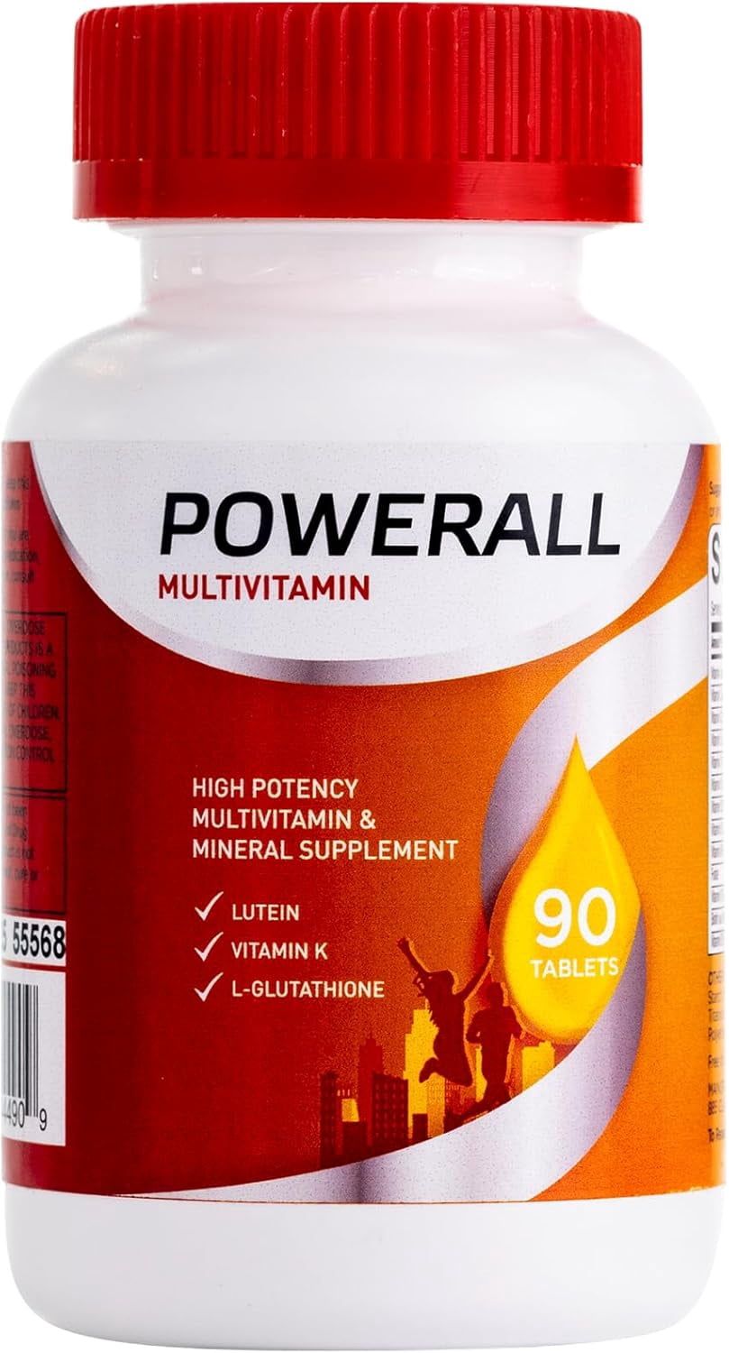 PowerAll Multivitamin - Lutein, Vitamin K & Iron for Vision, Immunity & Bone Health 90 Count