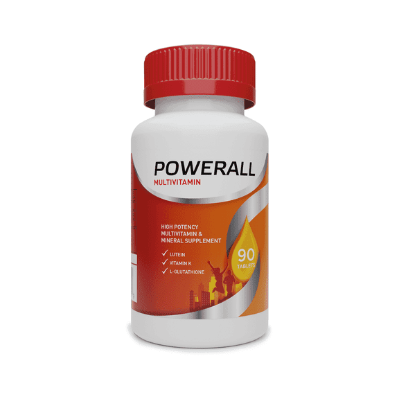 PowerAll Multivitamin - Lutein, Vitamin K & Iron for Vision, Immunity & Bone Health 90 Count