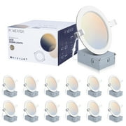 POWERASIA 6” Canless ETL & Energy Star Certified LED Dimmable Recessed Lighting (12 Count)