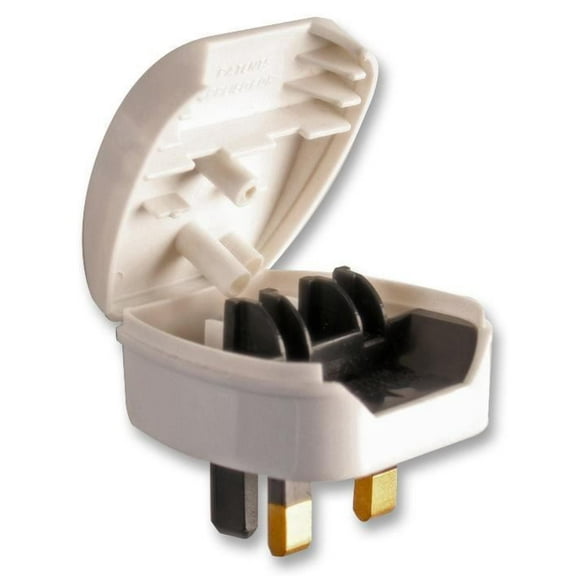 POWERCONNECTIONS - Euro 2 Pin to UK 3 Pin Converter Plug, 5A White