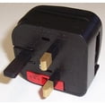 thumbnail image 1 of POWERCONNECTIONS - European Schuko to UK Converter Plug, 3A, Black (Ungrounded), 1 of 1