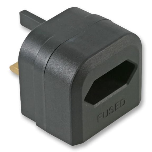 POWERCONNECTIONS - European to UK Converter Plug, 3A Black