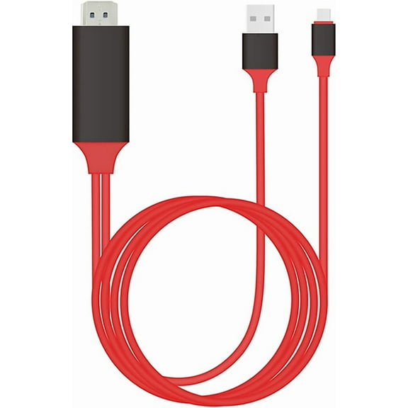 POWERED USB-C 4k HDMI Cable Compatible with Apple MacBook Pro 2025/2024/2023/M1/13"/14"/16" plus USB Charging at Max 2160p@60Hz, 6Ft/2M Cable [Thunderbolt]