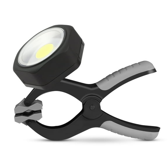 POWERFIREFLY 250 Lumens COB LED Clamp Work Light, Magnetic Light, Rotatable Grill Light, Can be Used with or Without Clamp, Perfect for BBQ, Jobsite, Workshop, Car Repairing and Home Using, Black