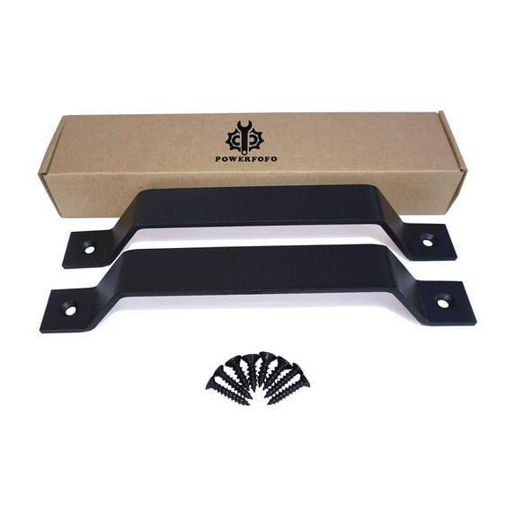 POWERFOFO Barn Door Handle/Closet Pull,Heavy-Duty Solid Steel with Powder Matte Black,Hardware for Sliding Doors Garage Shed Cabinet Drawer (2Pack, 10 Inch) C63