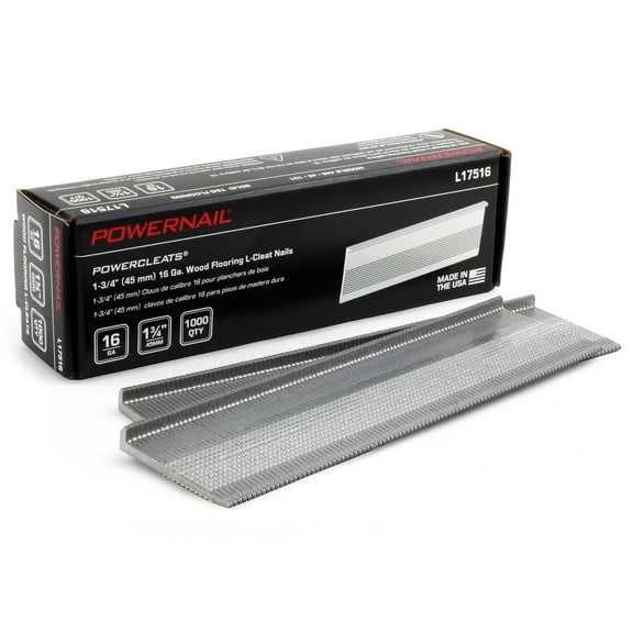 Powernail L17516 16 Gauge 1-3/4 Inch Length L-Cleats Nails for Hardwood Flooring (Box of 1000)