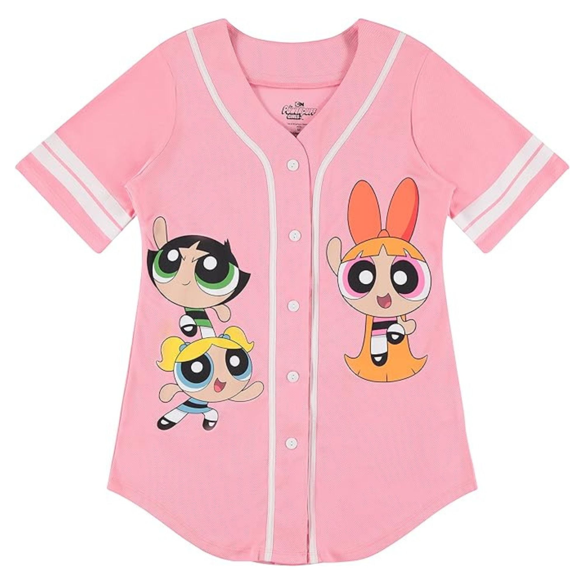 POWERPUFF GIRLS Ladies Baseball Jersey Shirt, Powerpuff Baseball Jersey