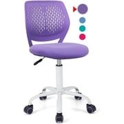 POWERSTONE Home Desk Chair Cute Office Chair Small Adjustable Swivel Task Chair Armless Writing Desk Chair for Small Space Purple