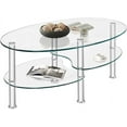 thumbnail image 1 of POWERSTONE Oval 3 Tier Tempered Glass Coffee Table Small Modern Center Table for Home Office,Living Room,Small Spaces, 1 of 14