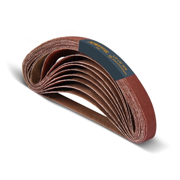 POWERTEC 20PK 150 Grit 1/2 x 18 inch Sanding Belts Aluminum Oxide Belt Sander Sanding Belt for Air File Belt Sander, Woodworking, Metal Polishing (401815)