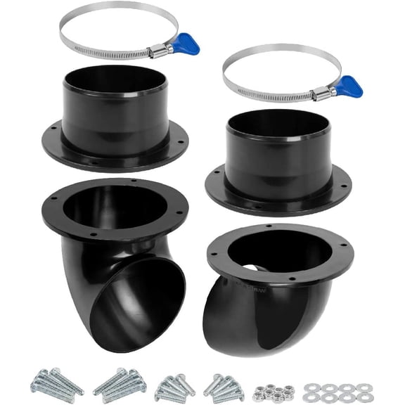 POWERTEC 1 Set 4" Cyclone Dust Collection Elbows and Couplers Separator Kit for Woodworking Debris Containers, 70292