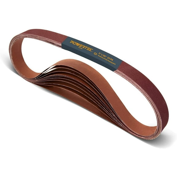 POWERTEC 10 PK 1 x 30 inch Sanding Belts | 400 Grit Aluminum Oxide Sanding Belt | Premium Sandpaper, 111370