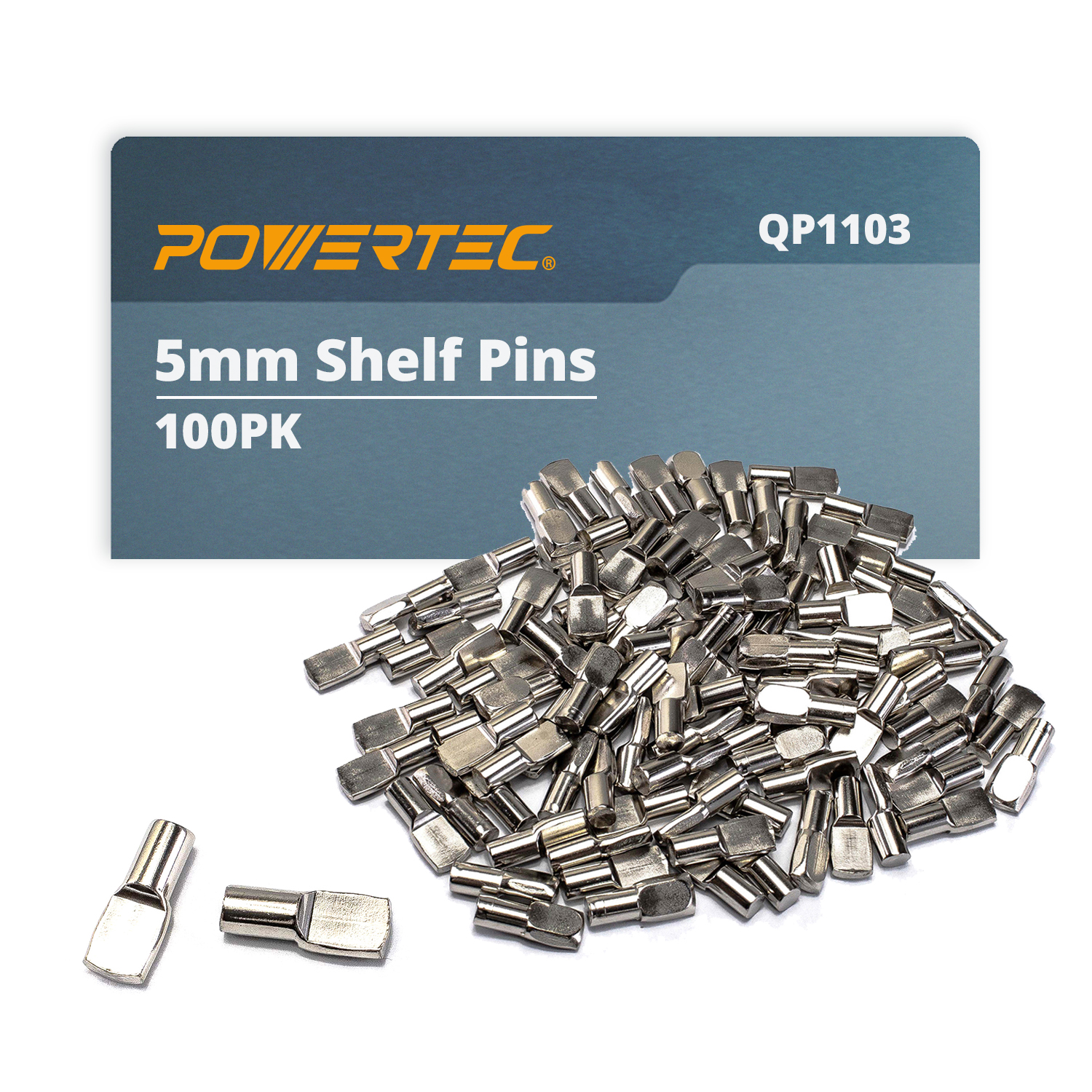 POWERTEC 100PK 5mm Shelf Pegs, Shelf Pins, Shelf Pegs,