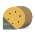 thumbnail image 1 of POWERTEC 100PK 6 Inch 6 Hole Hook and Loop Sanding Discs, 80/120, Assorted Grits Sandpaper for Random Orbital Sander, Air Sander, Pneumatic Sander, Dual Action Sander, 45252G-100, 1 of 7